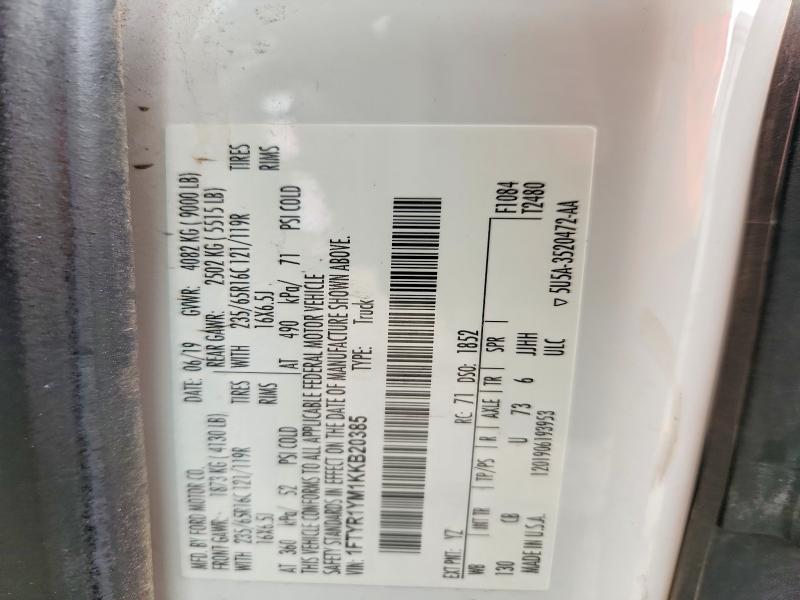 62292796 :رقم المزاد ، 1FTYR1YM1KKB20385 vin ، 2019 Ford Transit مزاد بيع