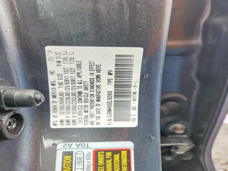 59700696 :رقم المزاد ، 5J6RM4H5XEL063836 vin ، 2014 Honda Cr-v مزاد بيع