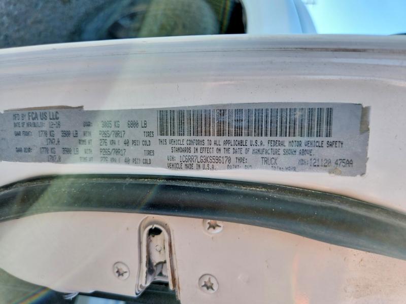 Auction sale of the 2019 Ram 1500 Classic, vin: 1C6RR7LG3KS596170, lot number: 60417786