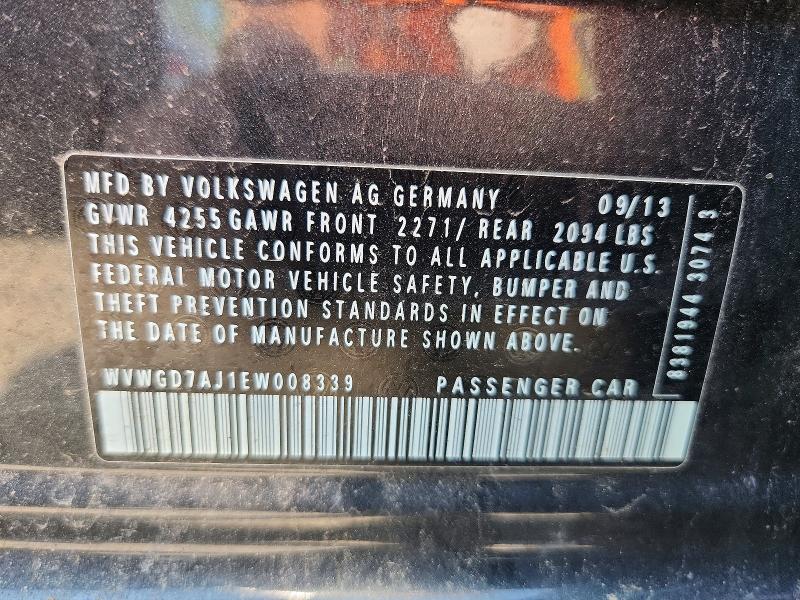 Продажа на аукционе авто 2014 Volkswagen Gti, vin: WVWGD7AJ1EW008339, номер лота: 58160686
