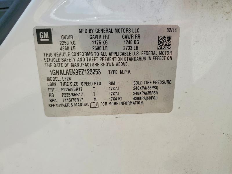 Продажа на аукционе авто 2014 Chevrolet Equinox, vin: 1GNALAEK9EZ123253, номер лота: 60118816