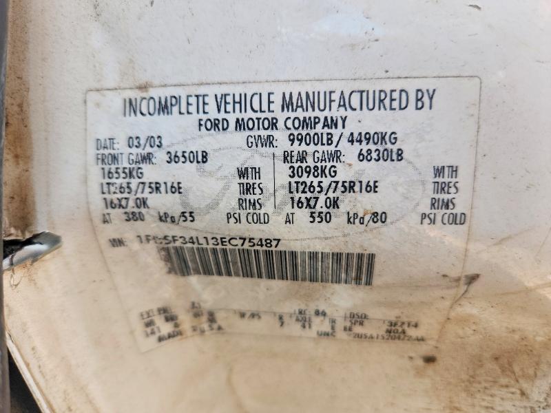 2003 Ford F350 მანქანა იყიდება აუქციონზე, vin: 1FDSF34L13EC75487, აუქციონის ნომერი: 85978255
