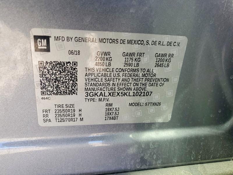 Aukcja sprzedaży 2019 Gmc Terrain, vin: 3GKALXEX5KL102107, numer aukcji: 59659816