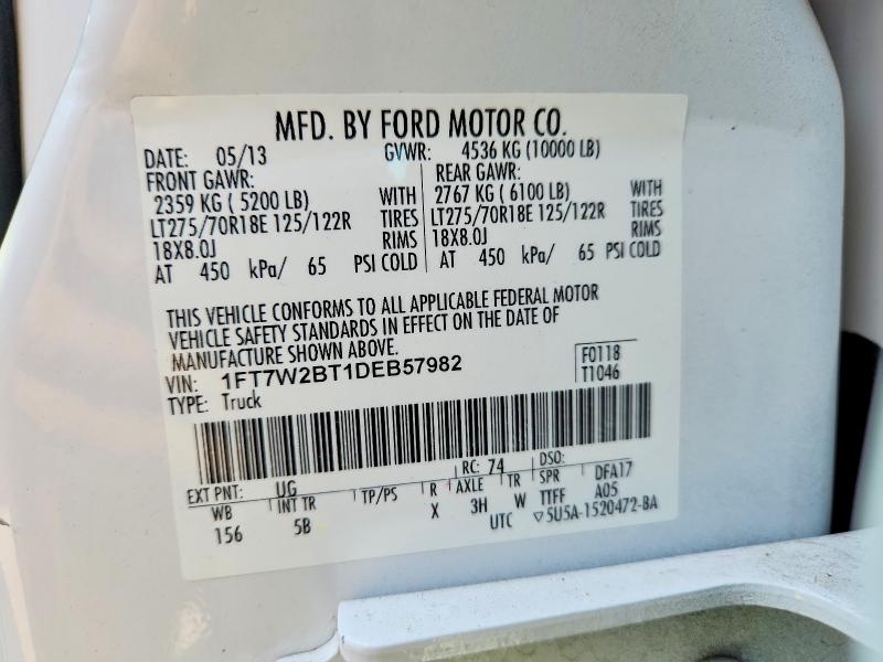 Aukcja sprzedaży 2013 Ford F250, vin: 1FT7W2BT1DEB57982, numer aukcji: 62333126