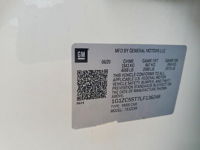 61630176 :رقم المزاد ، 1G1ZC5ST7LF136249 vin ، 2020 Chevrolet Malibu مزاد بيع