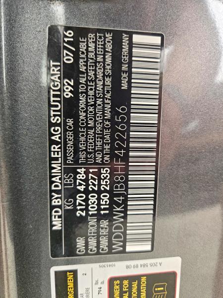 Aukcja sprzedaży 2017 Mercedes-benz C, vin: WDDWK4JB8HF422656, numer aukcji: 61589666