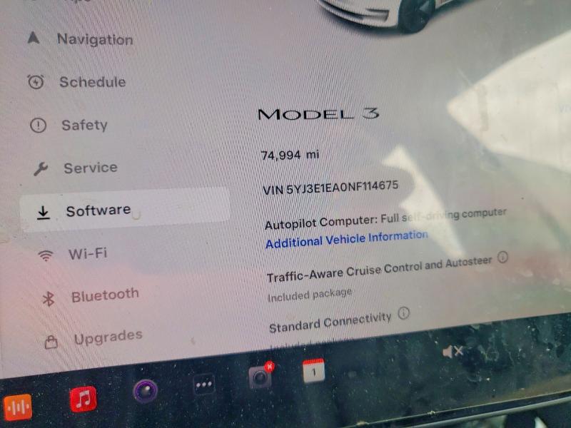 59534596 :رقم المزاد ، 5YJ3E1EA0NF114675 vin ، 2022 Tesla Model 3 مزاد بيع
