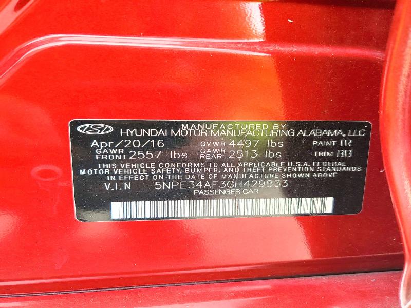 Продаж на аукціоні авто 2016 Hyundai Sonata, vin: 5NPE34AF3GH429833, номер лоту: 63686876