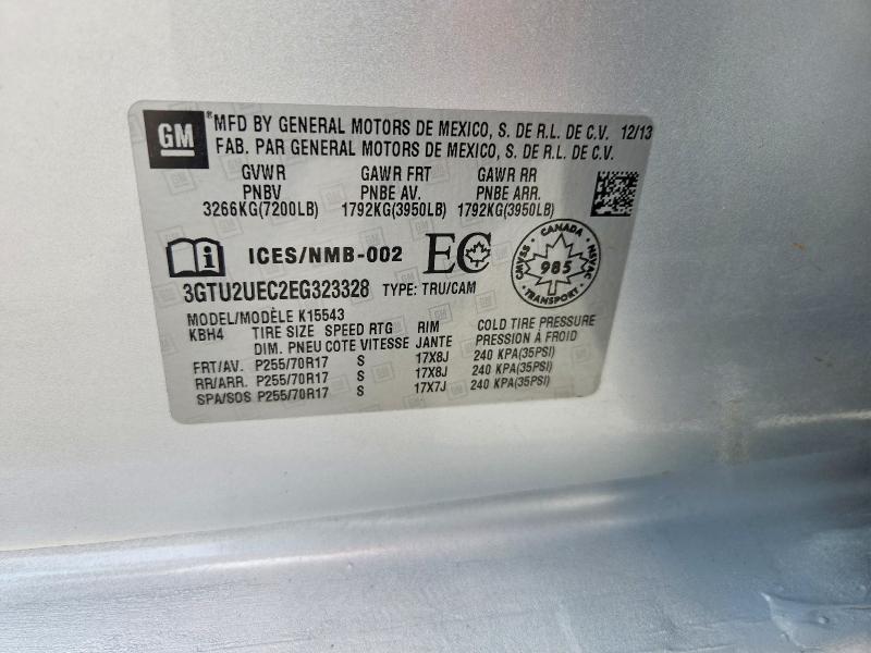 2014 Gmc Sierra მანქანა იყიდება აუქციონზე, vin: 3GTU2UEC2EG323328, აუქციონის ნომერი: 60771836