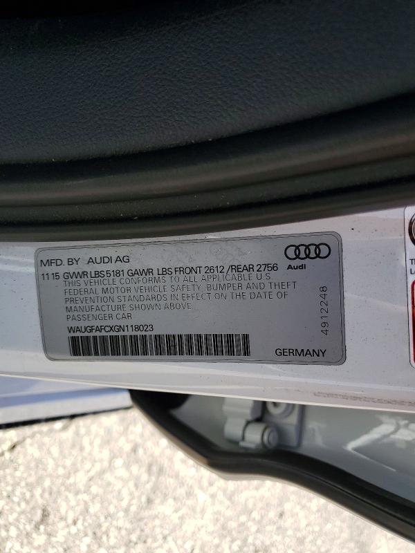 Aukcja sprzedaży 2016 Audi A6, vin: WAUGFAFCXGN118023, numer aukcji: 60259216
