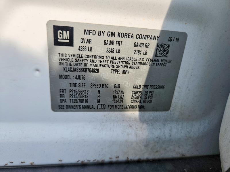 Продаж на аукціоні авто 2019 Buick Encore, vin: KL4CJASB6KB704820, номер лоту: 62935866
