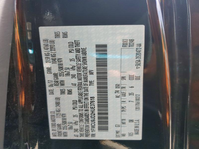 60223836 :رقم المزاد ، 1FMCU9JD2HUE37618 vin ، 2017 Ford Escape مزاد بيع