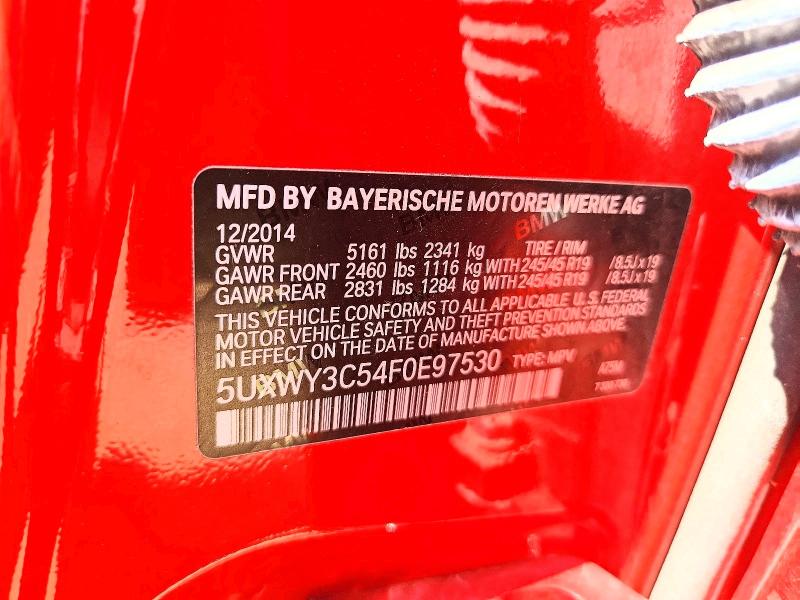 Aukcja sprzedaży 2015 Bmw X3, vin: 5UXWY3C54F0E97530, numer aukcji: 59655916