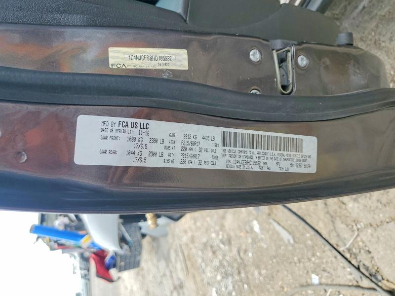 2017 Jeep Compass მანქანა იყიდება აუქციონზე, vin: 1C4NJCEB8HD185532, აუქციონის ნომერი: 61809216