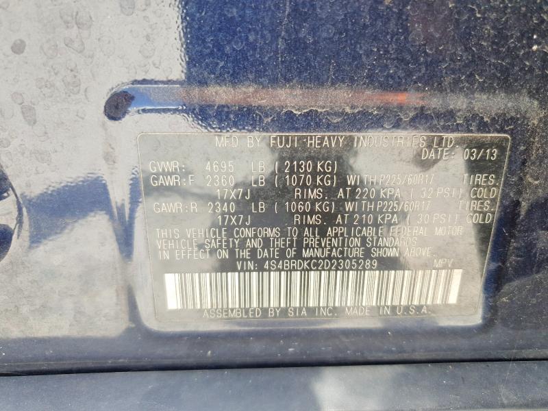 Продажа на аукционе авто 2013 Subaru Outback, vin: 4S4BRDKC2D2305289, номер лота: 59824716