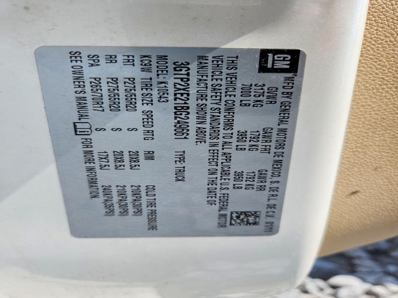 2011 Gmc Sierra მანქანა იყიდება აუქციონზე, vin: 3GTP2XE21BG249661, აუქციონის ნომერი: 60255546
