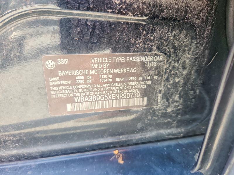 Aukcja sprzedaży 2014 Bmw 335, vin: WBA3B9G5XENR90739, numer aukcji: 61960876