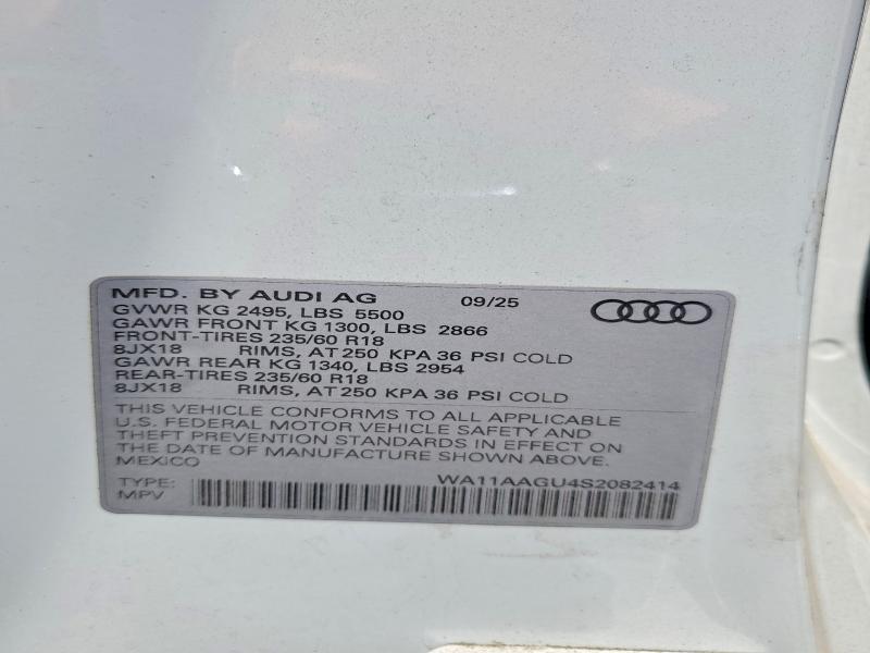 Продажа на аукционе авто 2025 Audi Q5, vin: WA11AAGU4S2082414, номер лота: 63563456