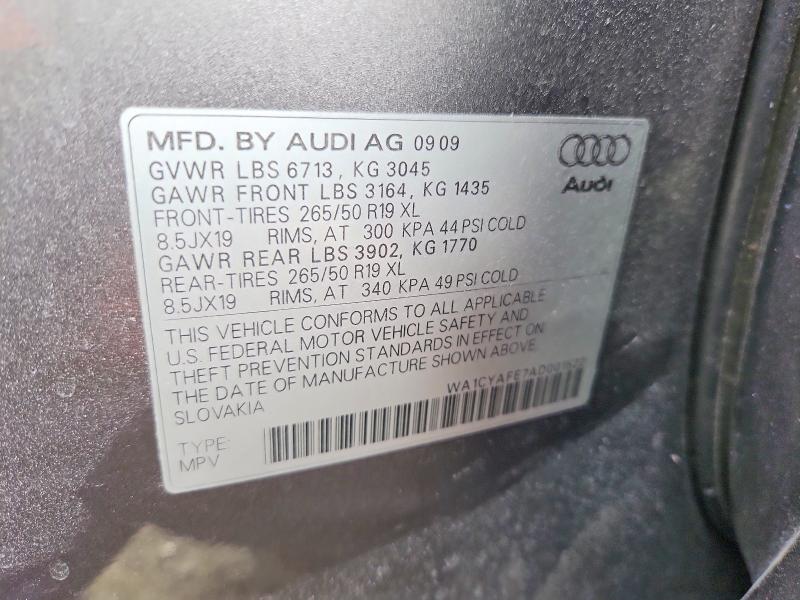 Aukcja sprzedaży 2010 Audi Q7, vin: WA1CYAFE7AD001522, numer aukcji: 61031876