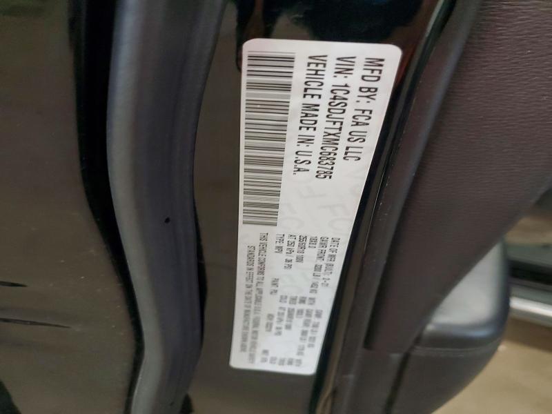 60281096 :رقم المزاد ، 1C4SDJFTXMC683785 vin ، 2021 Dodge Durango مزاد بيع