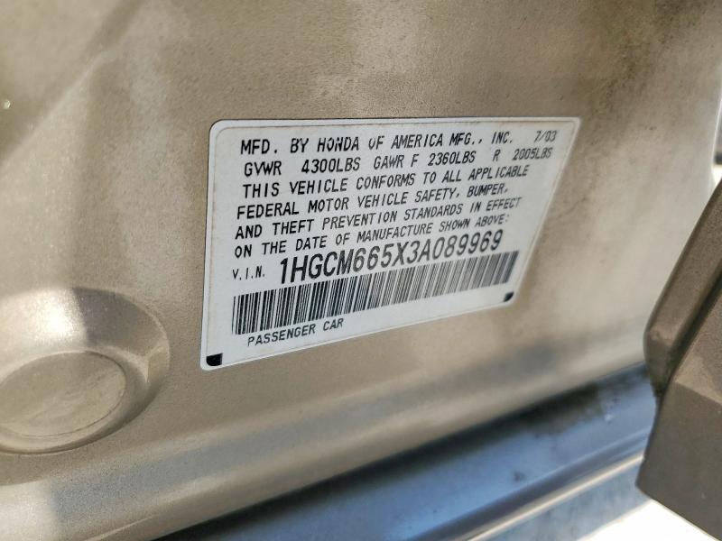 Продажа на аукционе авто 2003 Honda Accord, vin: 1HGCM665X3A089969, номер лота: 59270406