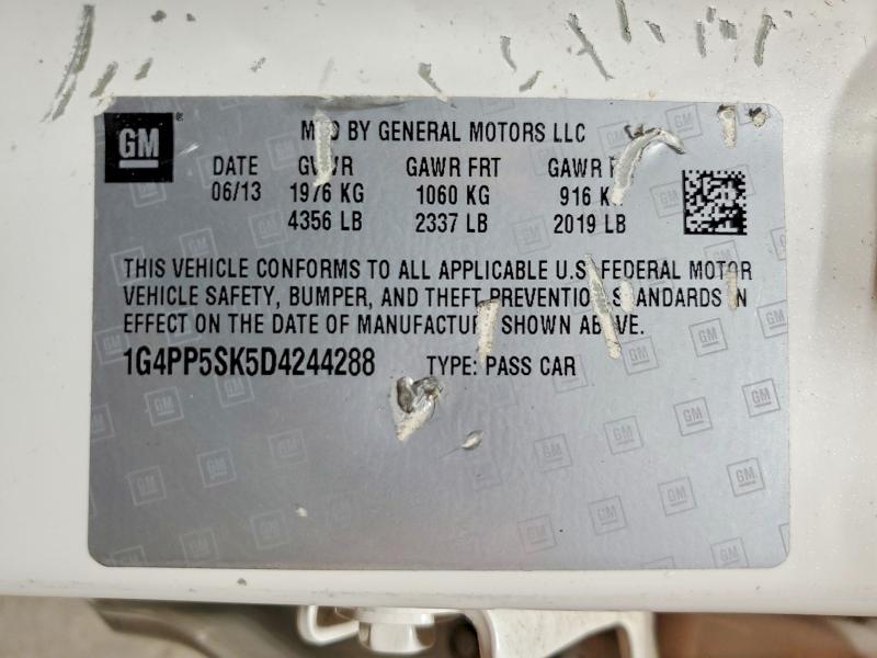2013 Buick Verano მანქანა იყიდება აუქციონზე, vin: 1G4PP5SK5D4244288, აუქციონის ნომერი: 60698816
