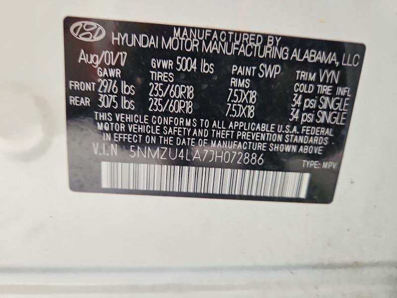 Продаж на аукціоні авто 2018 Hyundai Santa Fe Sport, vin: 5NMZU4LA7JH072886, номер лоту: 62910146