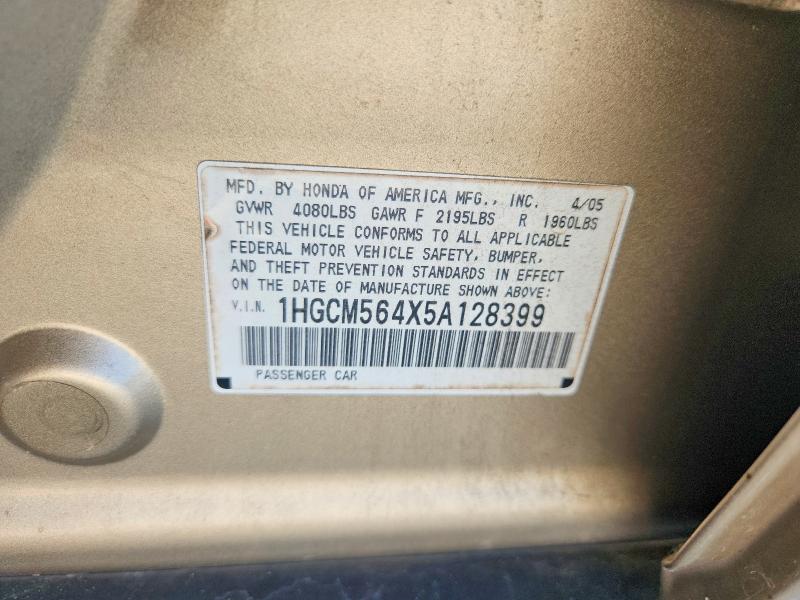 Продаж на аукціоні авто 2005 Honda Accord, vin: 1HGCM564X5A128399, номер лоту: 60920796