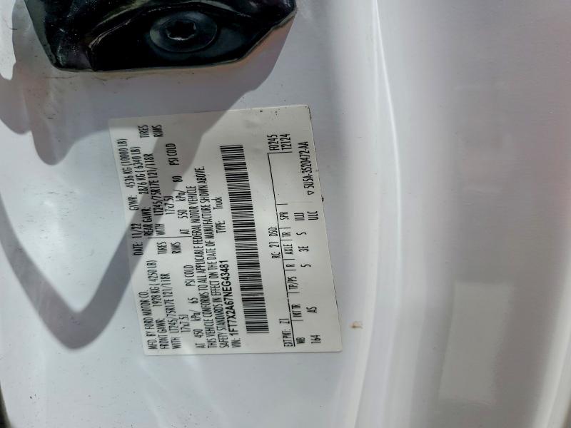 2022 Ford F250 მანქანა იყიდება აუქციონზე, vin: 1FT7X2A67NEG43481, აუქციონის ნომერი: 60662696