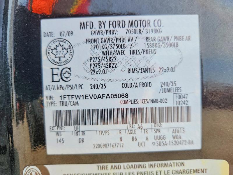 Продажа на аукционе авто 2010 Ford F150, vin: 1FTFW1EV0AFA05068, номер лота: 62975956