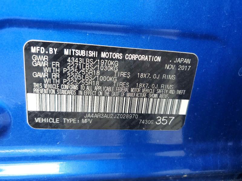 Aukcja sprzedaży 2018 Mitsubishi Outlander Sport, vin: JA4AR3AU2JZ028970, numer aukcji: 59219426