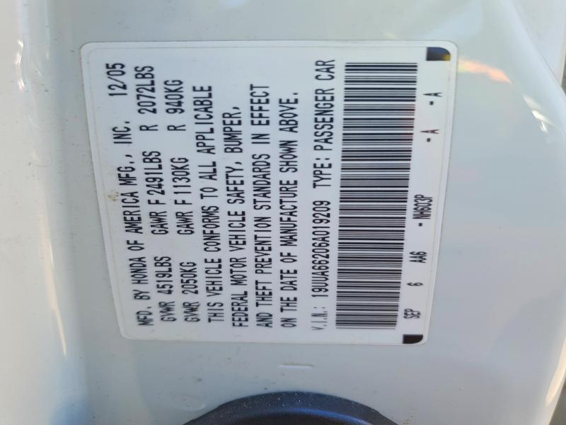 Продаж на аукціоні авто 2006 Acura 3.2tl, vin: 19UUA66206A019209, номер лоту: 60842956