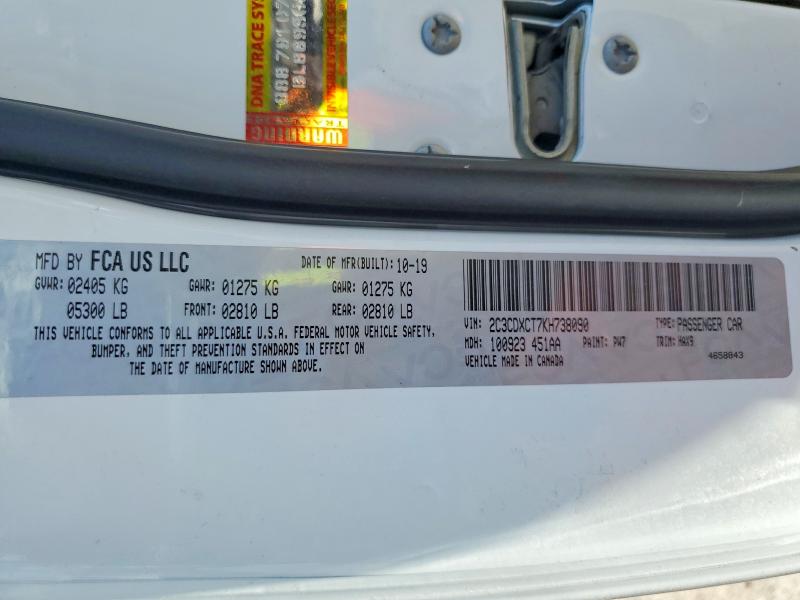 Aukcja sprzedaży 2019 Dodge Charger, vin: 2C3CDXCT7KH738090, numer aukcji: 60861436