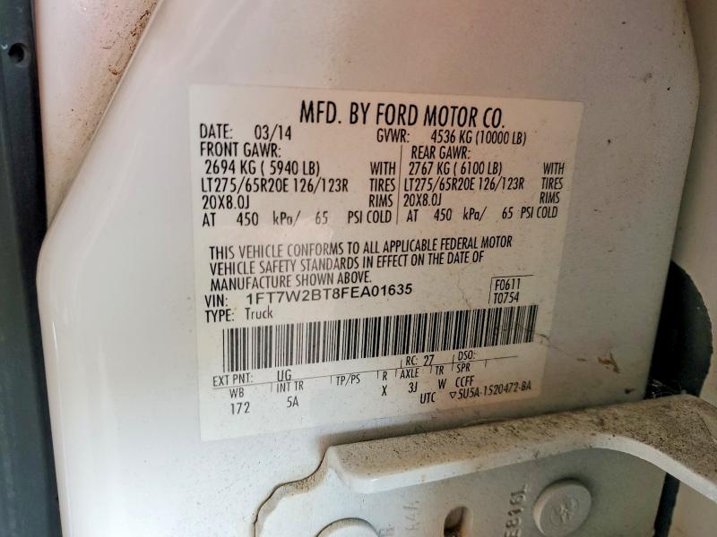 60112856 :رقم المزاد ، 1FT7W2BT8FEA01635 vin ، 2015 Ford F250 مزاد بيع