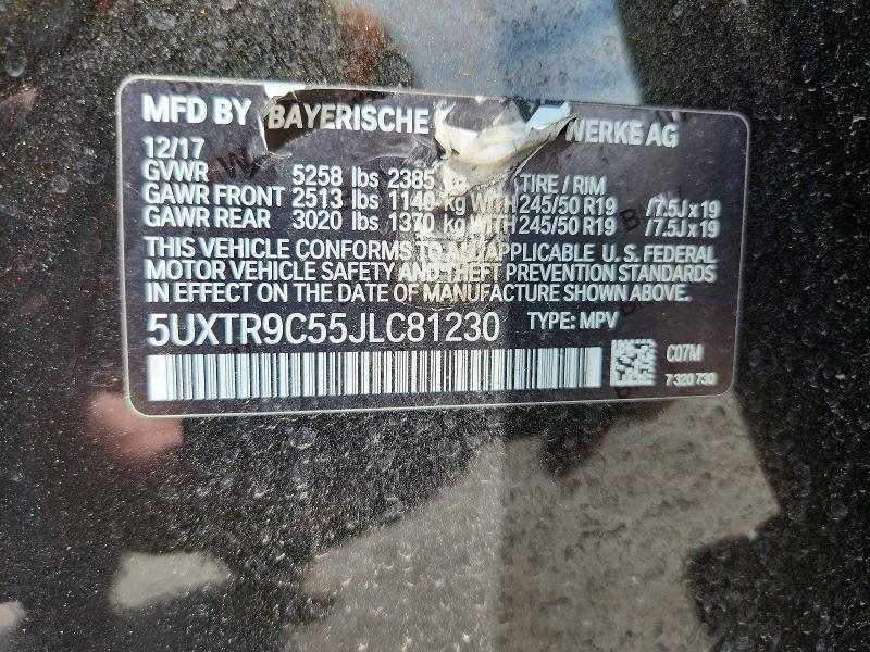 Aukcja sprzedaży 2018 Bmw X3, vin: 5UXTR9C55JLC81230, numer aukcji: 63045066