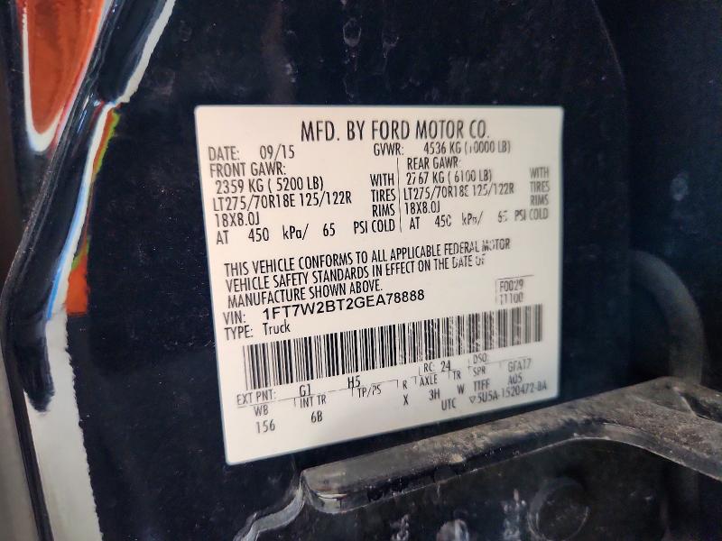 2016 Ford F250 მანქანა იყიდება აუქციონზე, vin: 1FT7W2BT2GEA78888, აუქციონის ნომერი: 59695426