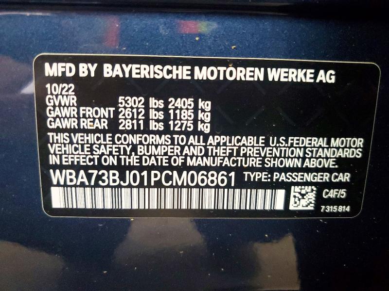 Aukcja sprzedaży 2023 Bmw 540, vin: WBA73BJ01PCM06861, numer aukcji: 85623125