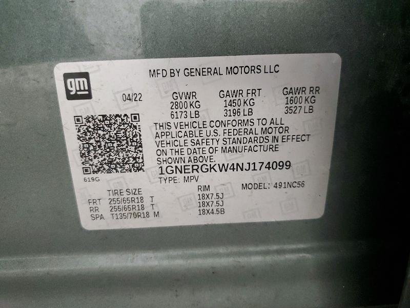 Продажа на аукционе авто 2022 Chevrolet Traverse, vin: 1GNERGKW4NJ174099, номер лота: 62393866