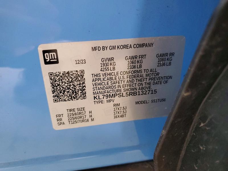 60769976 :رقم المزاد ، KL79MPSL5RB132715 vin ، 2024 Chevrolet Trailblazer مزاد بيع