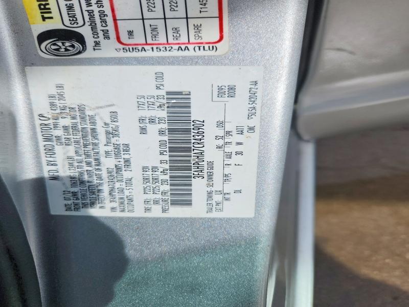 2012 Ford Fusion მანქანა იყიდება აუქციონზე, vin: 3FAHP0HA7CR436902, აუქციონის ნომერი: 60555326