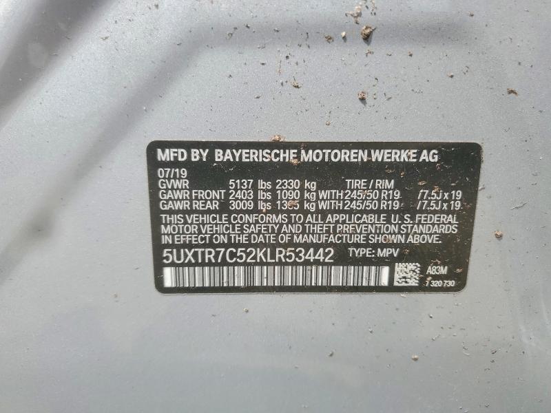 Aukcja sprzedaży 2019 Bmw X3, vin: 5UXTR7C52KLR53442, numer aukcji: 59637136