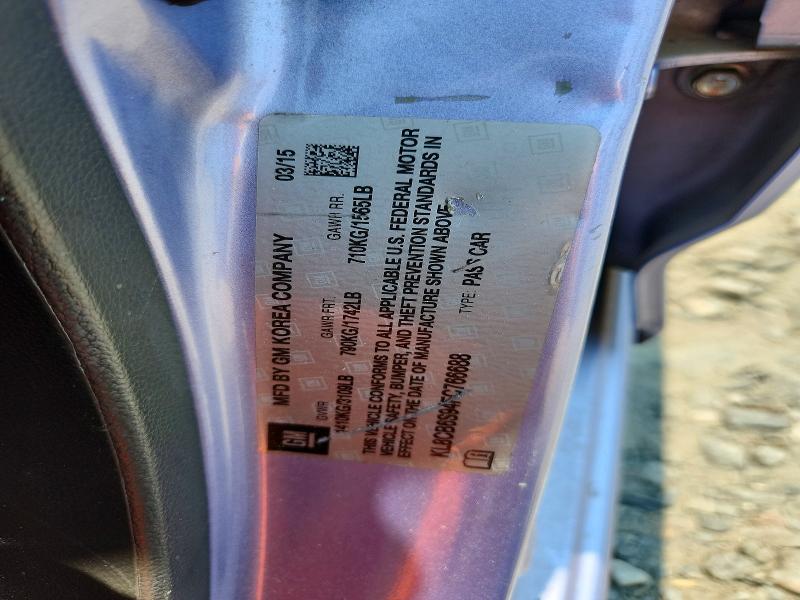 Продаж на аукціоні авто 2015 Chevrolet Spark, vin: KL8CB6S94FC766688, номер лоту: 63188796