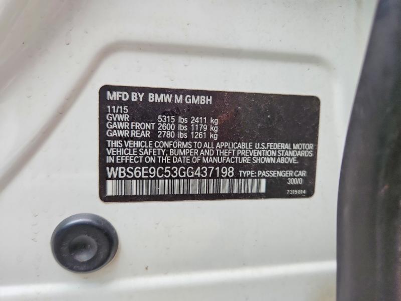 Aukcja sprzedaży 2016 Bmw M6, vin: WBS6E9C53GG437198, numer aukcji: 61673206