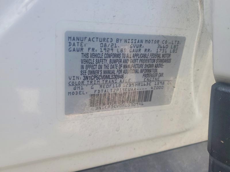 61500706 :رقم المزاد ، 3N1CP5CV0ML530946 vin ، 2021 Nissan Kicks مزاد بيع