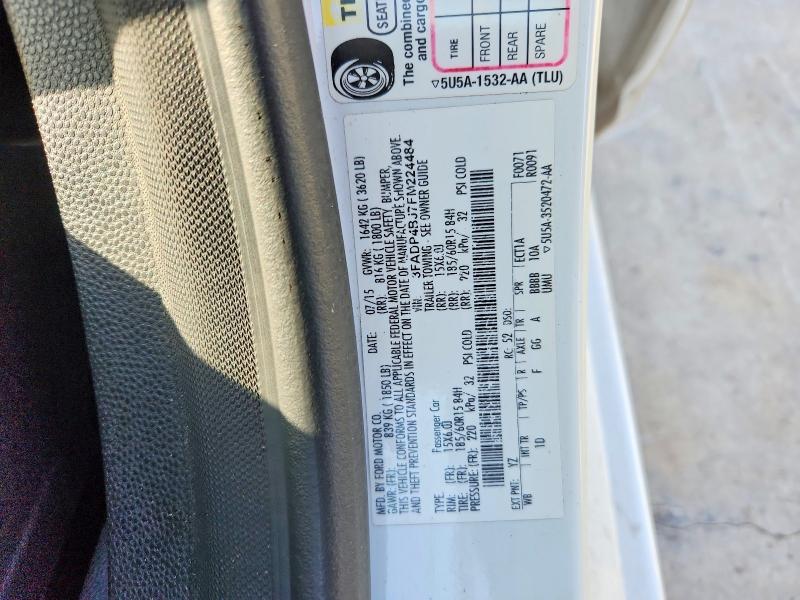2015 Ford Fiesta მანქანა იყიდება აუქციონზე, vin: 3FADP4BJ7FM224484, აუქციონის ნომერი: 61978356