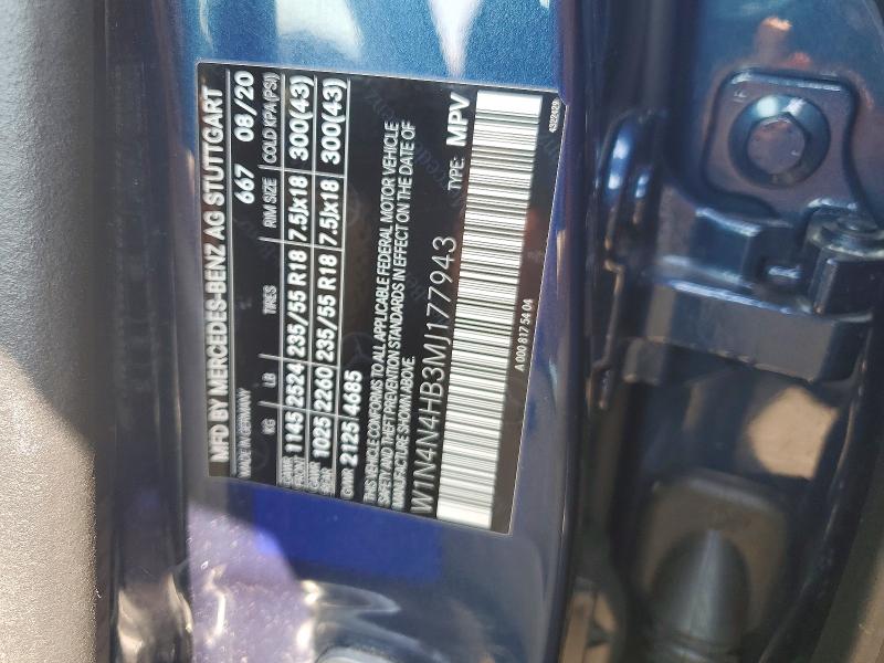 2021 Mercedes-benz Gla მანქანა იყიდება აუქციონზე, vin: W1N4N4HB3MJ177943, აუქციონის ნომერი: 59224026