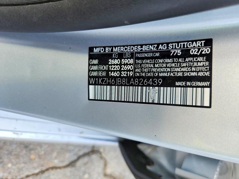 Продаж на аукціоні авто 2020 Mercedes-benz E, vin: W1KZH6JB8LA826439, номер лоту: 62800206