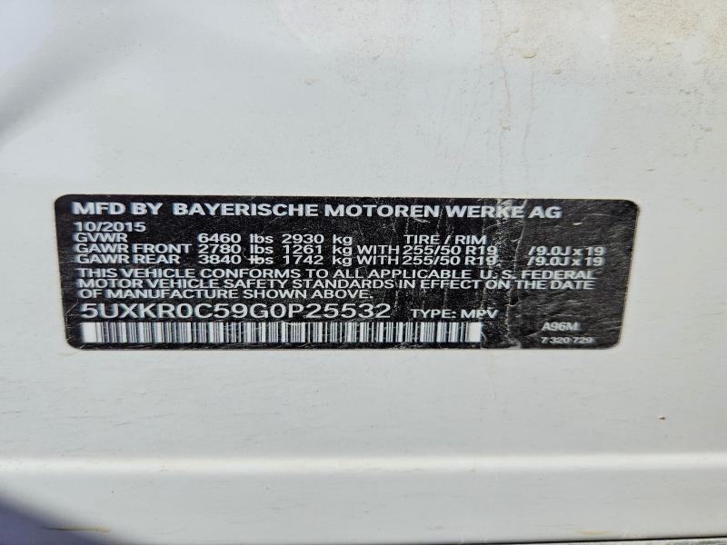 Aukcja sprzedaży 2016 Bmw X5, vin: 5UXKR0C59G0P25532, numer aukcji: 60696816