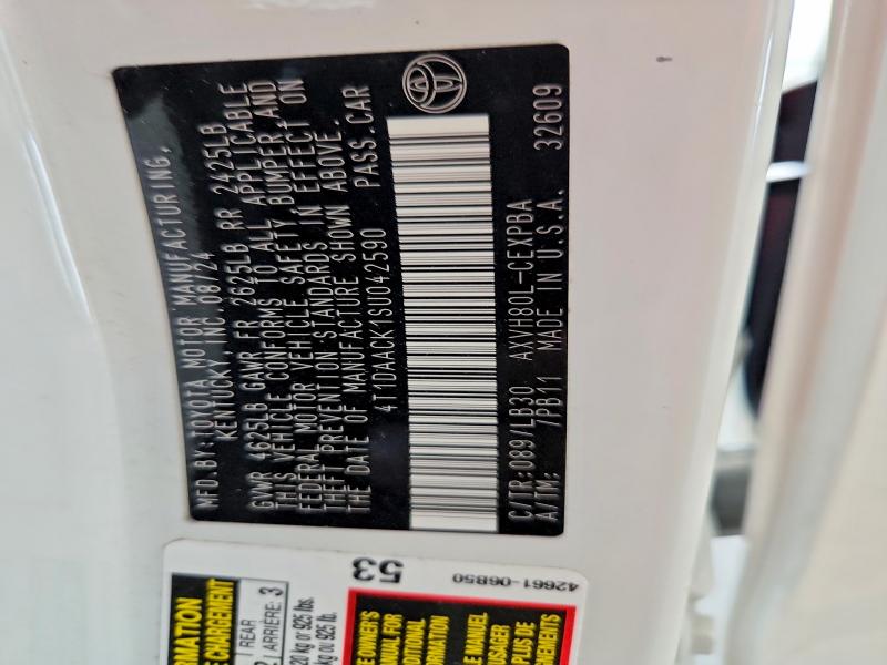 60392276 :رقم المزاد ، 4T1DAACK1SU042590 vin ، 2025 Toyota Camry مزاد بيع