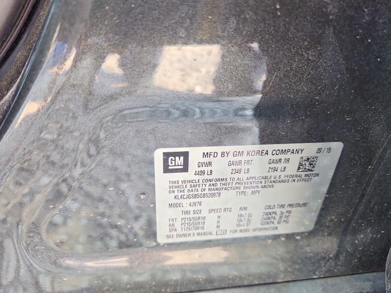 59867466 :رقم المزاد ، KL4CJGSB5GB520978 vin ، 2016 Buick Encore مزاد بيع